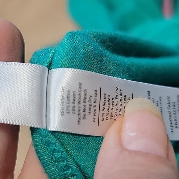 LuLaRoe Size XS "Perfect Tee" Green Yellow Marled Colored Swing Tunic Top, EUC - Picture 11 of 11